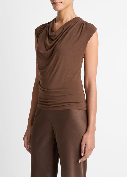 Jersey Draped Cowl-Neck Top - US 0723
