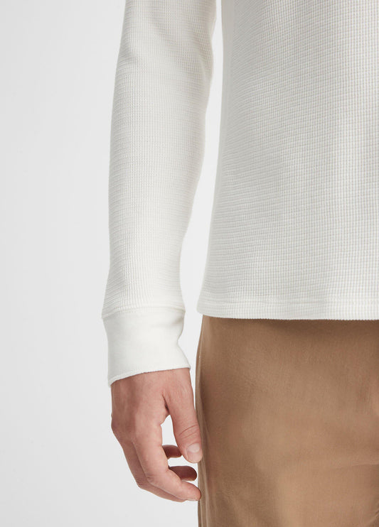 Pima Cotton-Blend Thermal Long-Sleeve Pullover - US 8381
