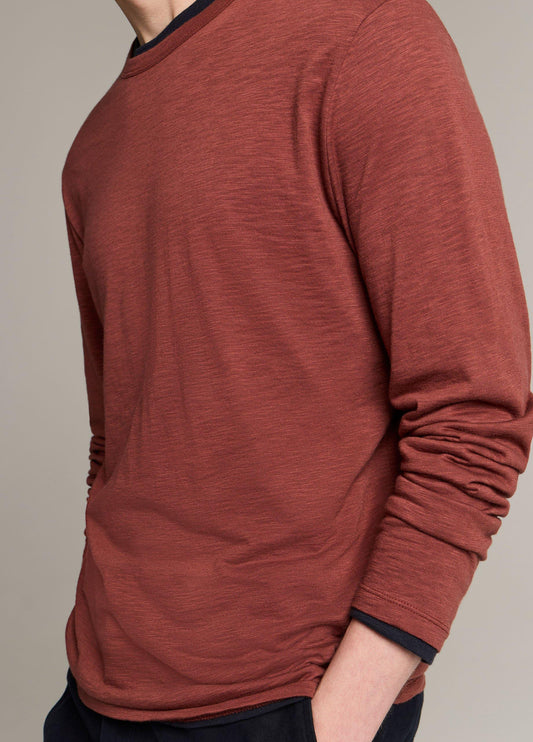 Slub Pima Cotton Double-Layer T-Shirt - US 9338