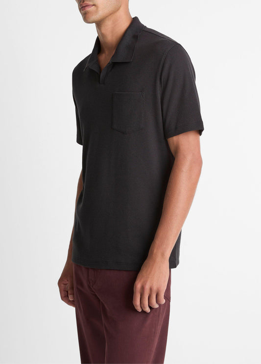 Cotton-Blend Johnny-Collar Polo Shirt - US 8568