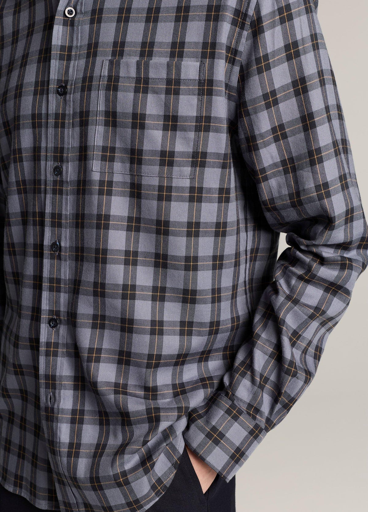 Allen Plaid Cotton-Blend Button-Front Shirt - US 5934