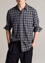 Allen Plaid Cotton-Blend Button-Front Shirt - US 5934