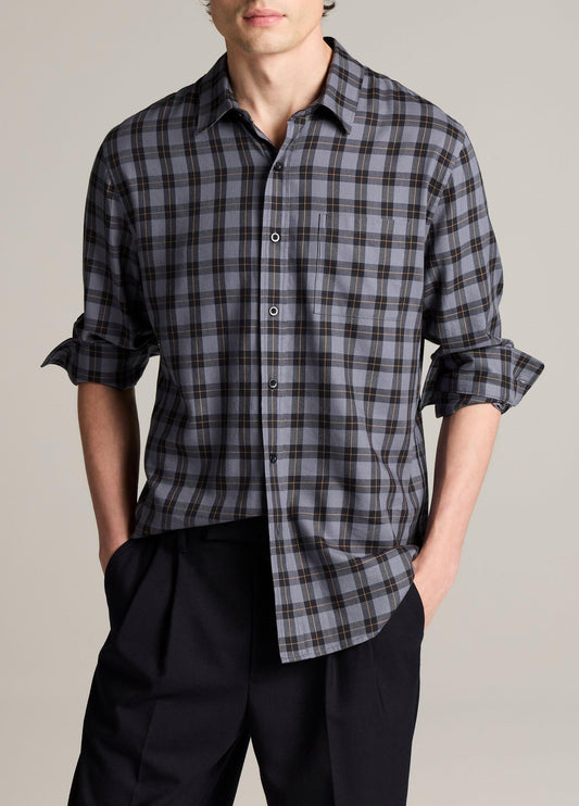 Allen Plaid Cotton-Blend Button-Front Shirt - US 5934