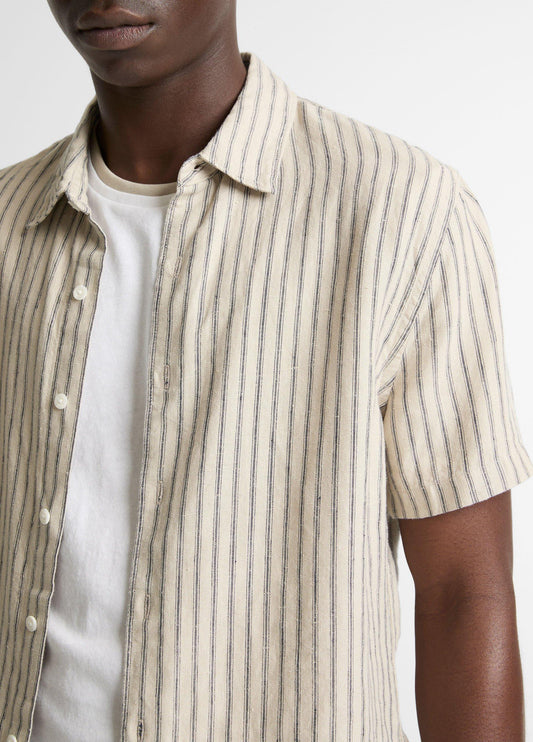 Ballston Stripe Hemp Short-Sleeve Button-Front Shirt - US 7023