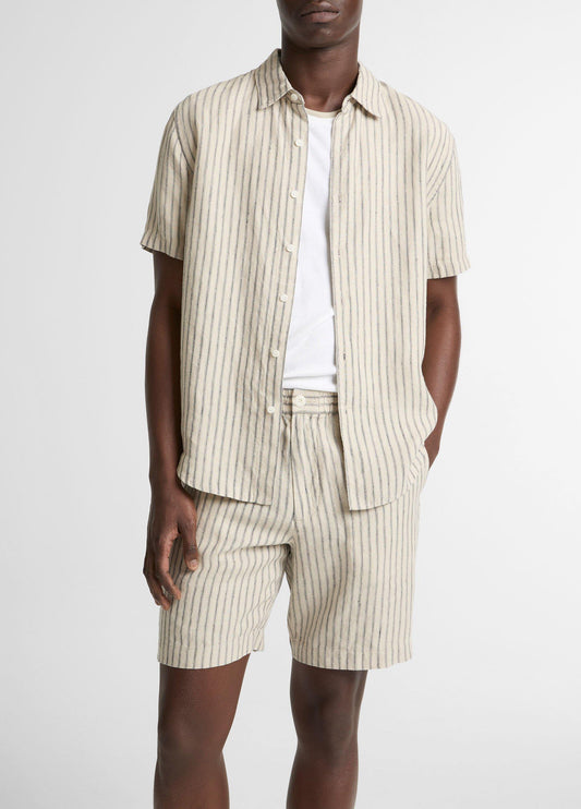 Ballston Stripe Hemp Short-Sleeve Button-Front Shirt - US 7023