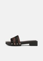 Barbara Animal-Print Calf Hair Slide Sandal - US 1384