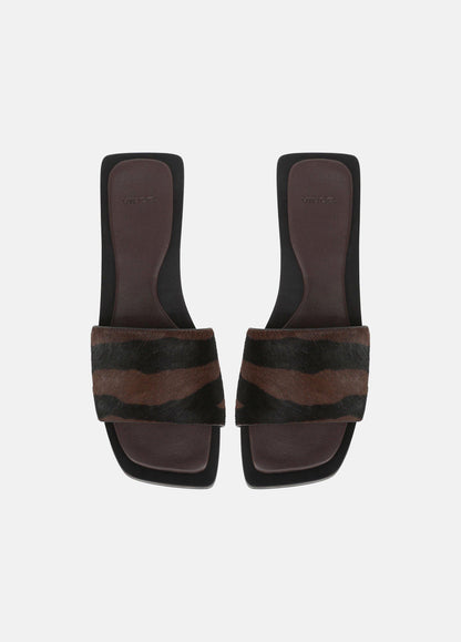 Barbara Animal-Print Calf Hair Slide Sandal - US 1384