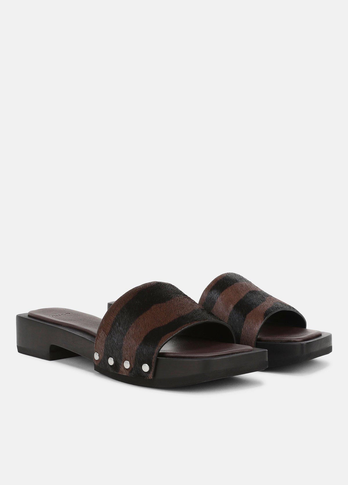 Barbara Animal-Print Calf Hair Slide Sandal - US 1384