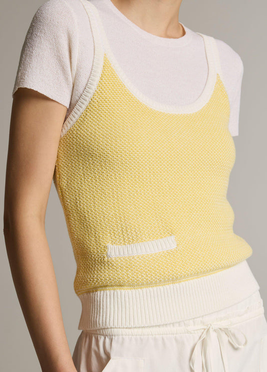 Birdseye Cotton Pocket Tank - US 4752