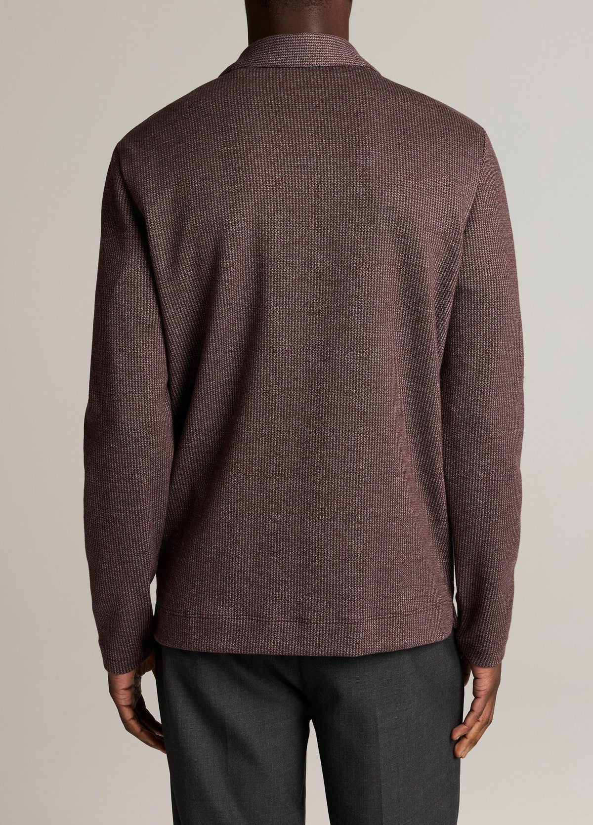Blurred Birdseye Cotton-Blend Johnny-Collar Shirt - US 7724