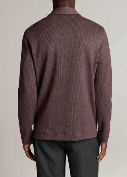 Blurred Birdseye Cotton-Blend Johnny-Collar Shirt - US 7724