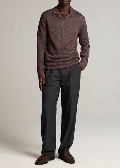 Blurred Birdseye Cotton-Blend Johnny-Collar Shirt - US 7724