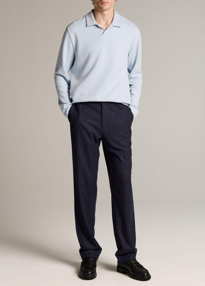 Blurred Birdseye Cotton-Blend Johnny-Collar Shirt - US 0980