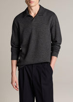 Blurred Birdseye Cotton-Blend Johnny-Collar Shirt - US 2070