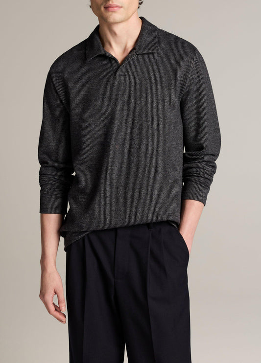 Blurred Birdseye Cotton-Blend Johnny-Collar Shirt - US 2070