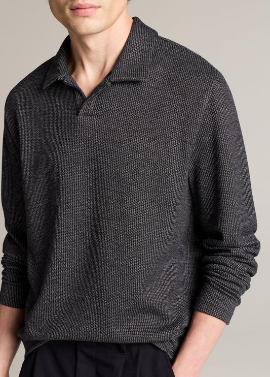 Blurred Birdseye Cotton-Blend Johnny-Collar Shirt - US 2070