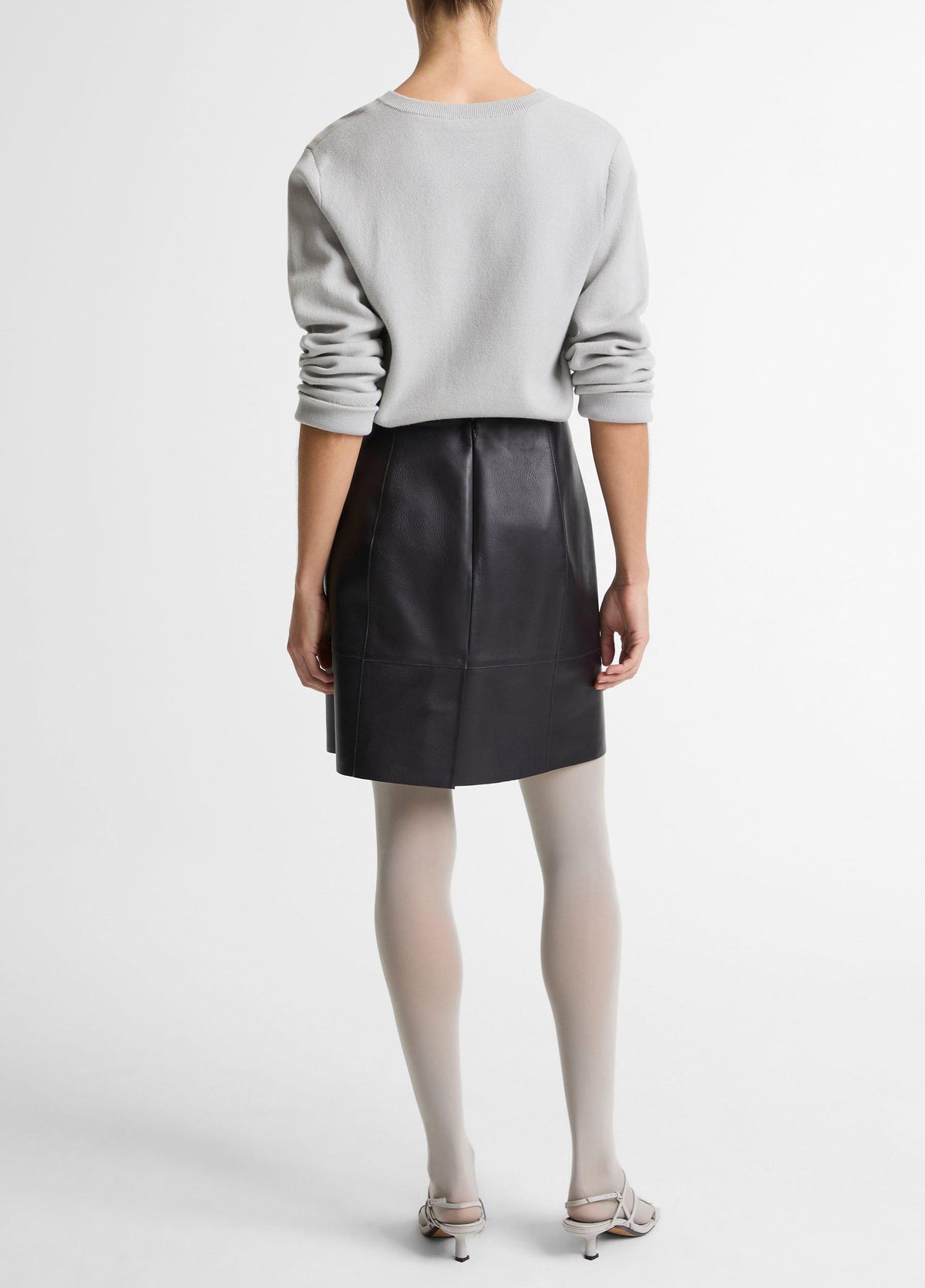 Bonded Leather Mid-Rise Skirt - US 4915