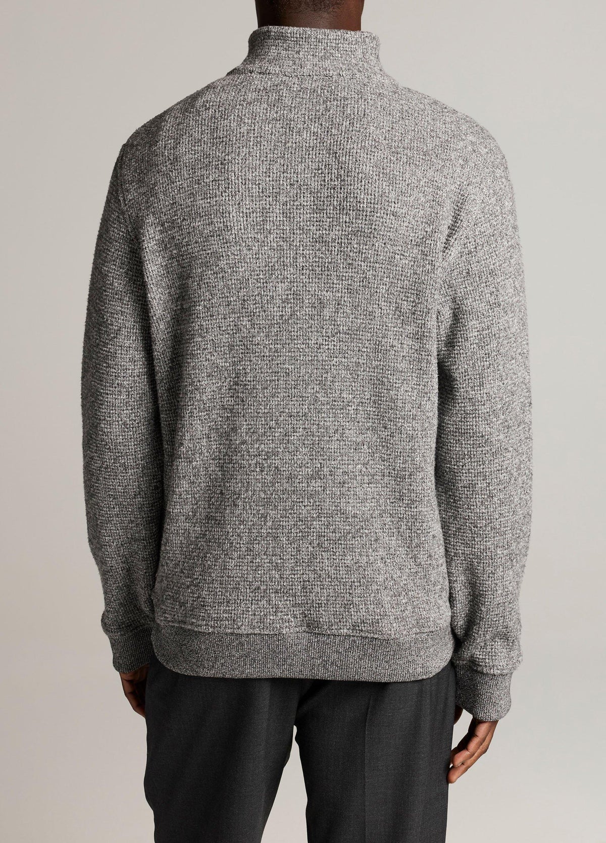 Brushed Cotton-Blend Waffle Quarter-Zip Pullover - US 3429
