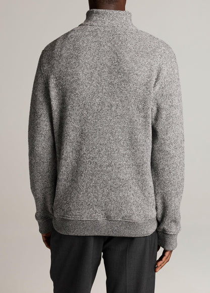 Brushed Cotton-Blend Waffle Quarter-Zip Pullover - US 3429