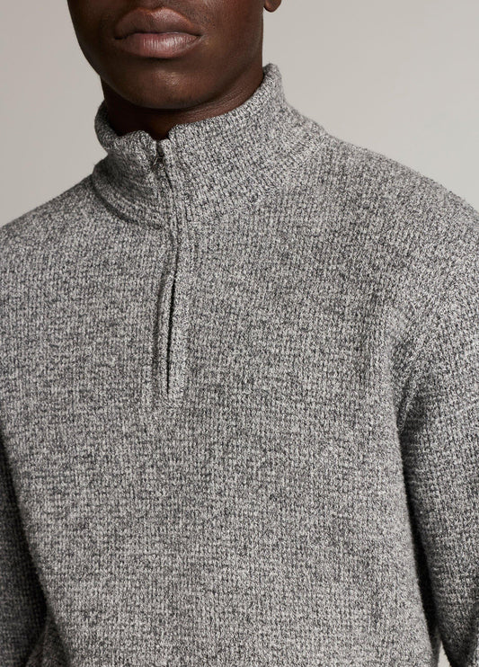 Brushed Cotton-Blend Waffle Quarter-Zip Pullover - US 3429