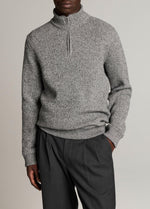 Brushed Cotton-Blend Waffle Quarter-Zip Pullover - US 3429