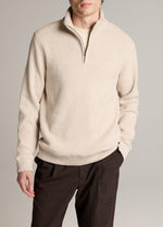 Brushed Cotton-Blend Waffle Quarter-Zip Pullover - US 1654