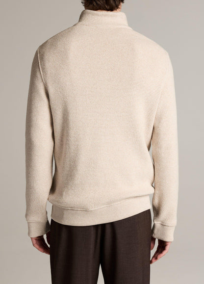 Brushed Cotton-Blend Waffle Quarter-Zip Pullover - US 1654