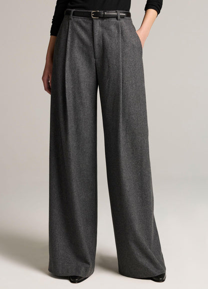 Camille Italian Wool-Blend Flannel Wide-Leg Trouser - US 0433