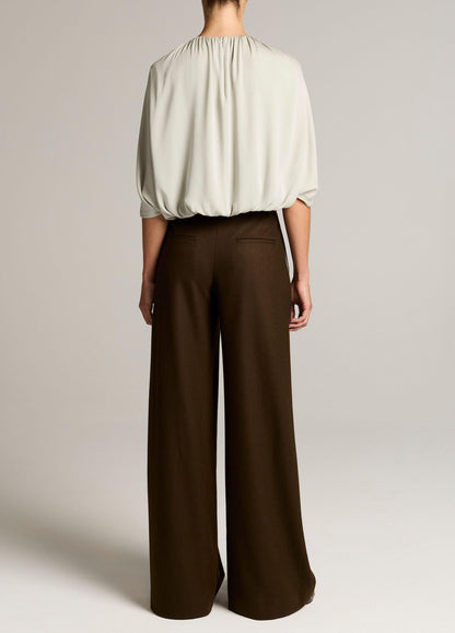 Camille Italian Wool-Blend Flannel Wide-Leg Trouser - US 4773