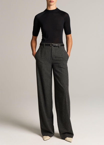 Cashmere-Silk Mock-Neck Raglan Sweater - US 0005