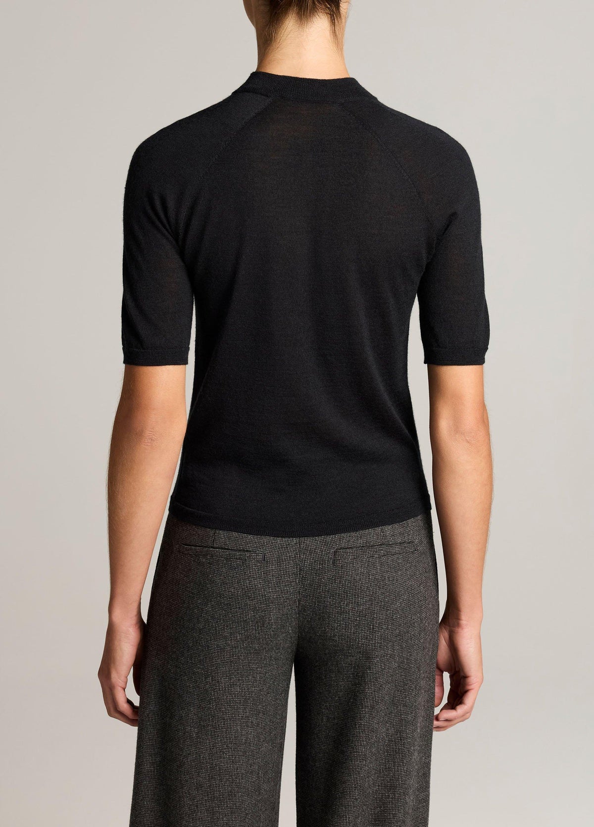 Cashmere-Silk Mock-Neck Raglan Sweater - US 0005