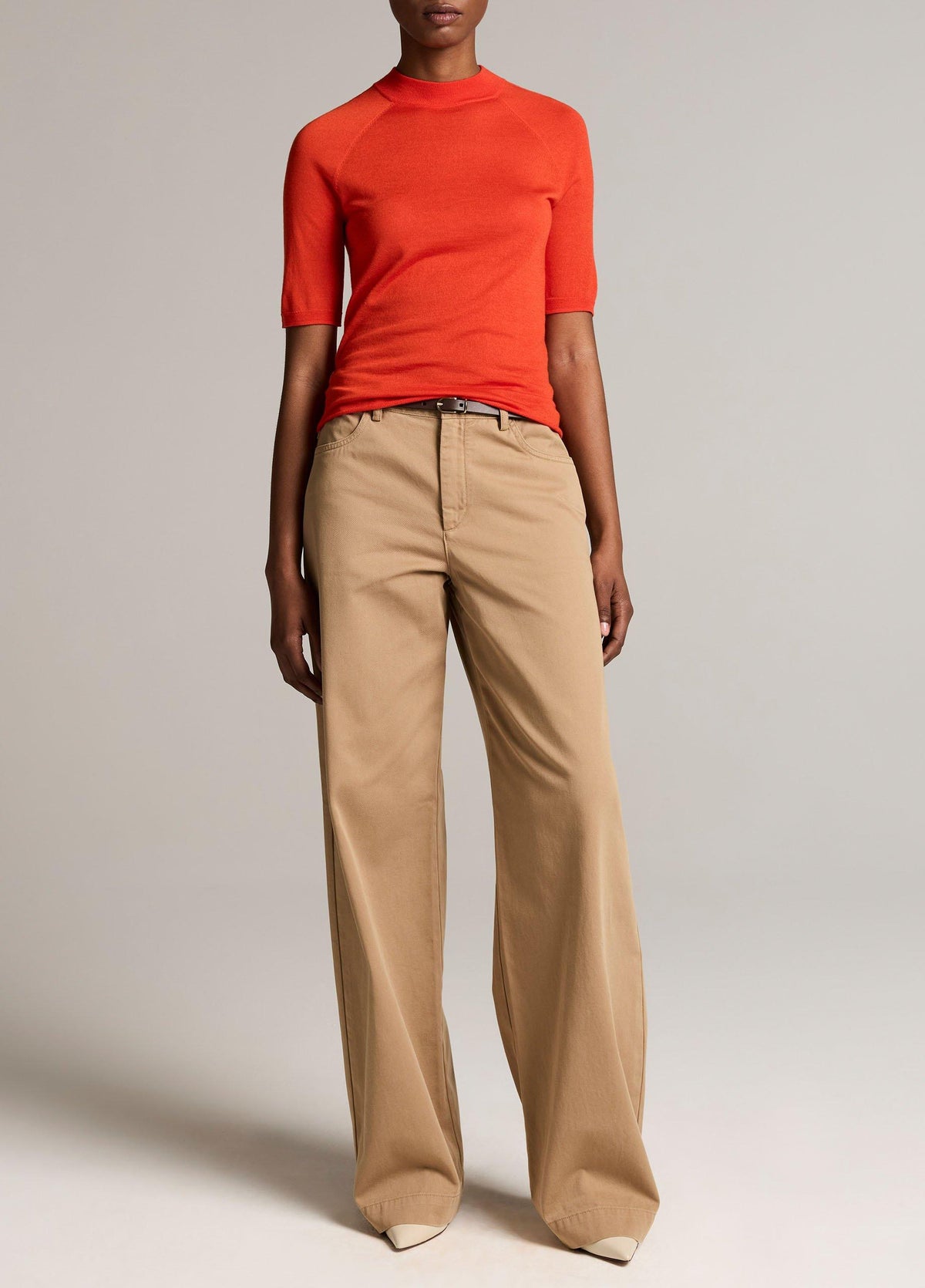 Cashmere-Silk Mock-Neck Raglan Sweater - US 6343