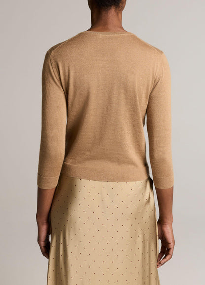 Cashmere-Silk Pocket V-Neck Sweater - US 2037