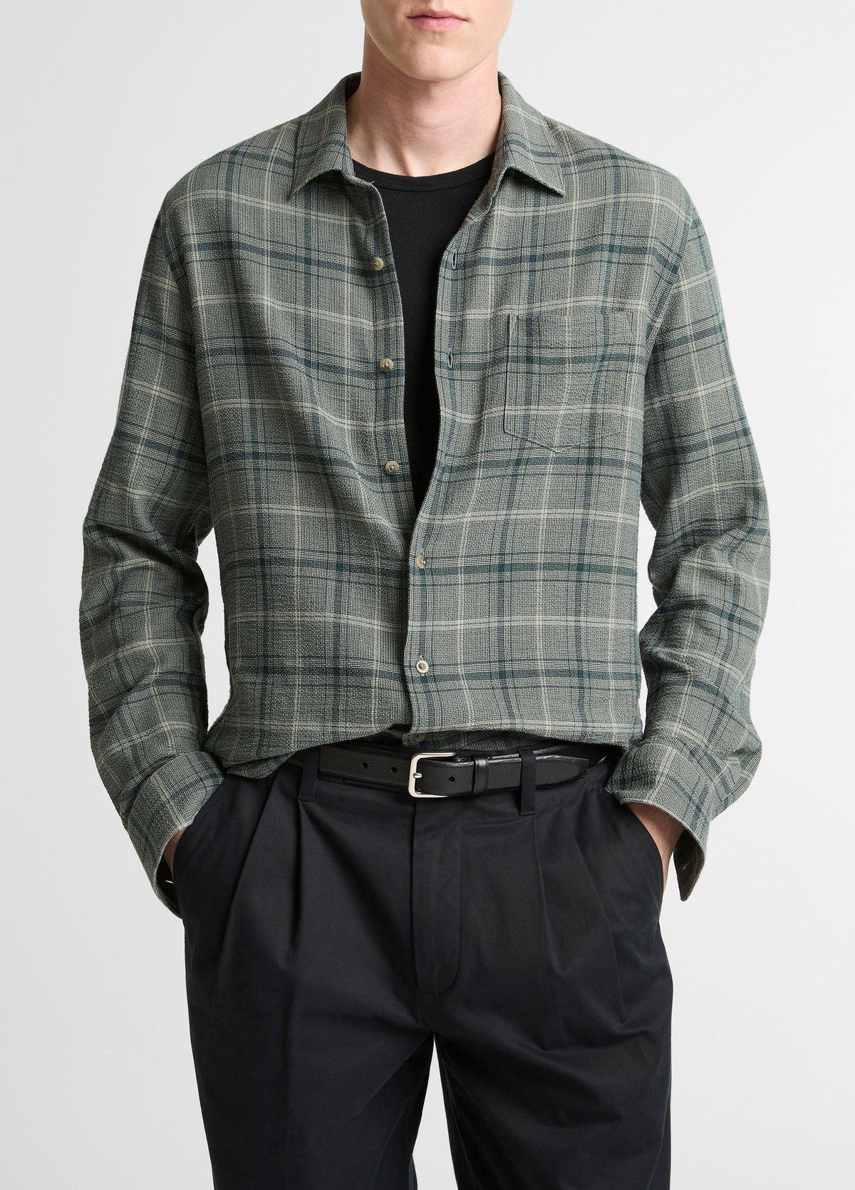 Catskill Plaid Cotton Button-Front Shirt - US 4435