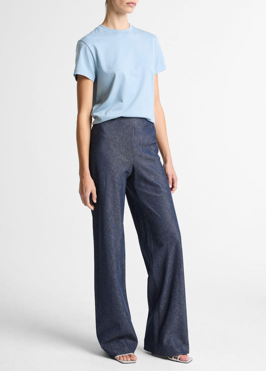 Colette High-Rise Cotton-Linen Chambray Bias Pant - US 8832
