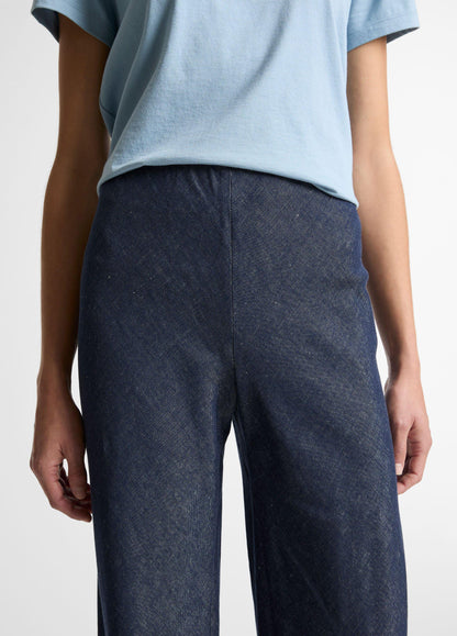 Colette High-Rise Cotton-Linen Chambray Bias Pant - US 8832