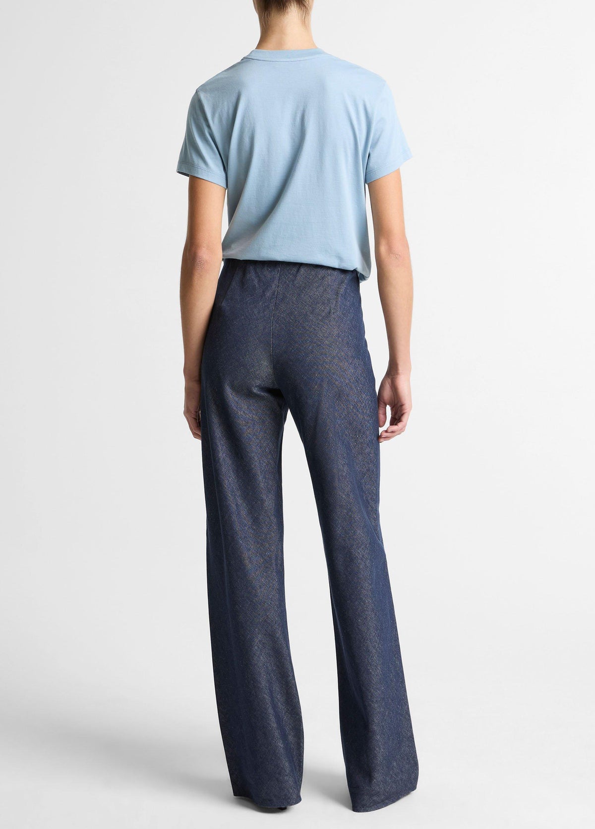 Colette High-Rise Cotton-Linen Chambray Bias Pant - US 8832