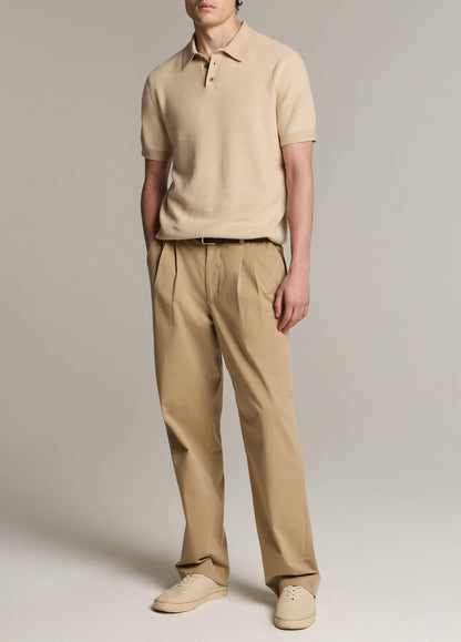 Colorblock Feed-Stripe Cotton-Cashmere Polo Sweater - US 7613