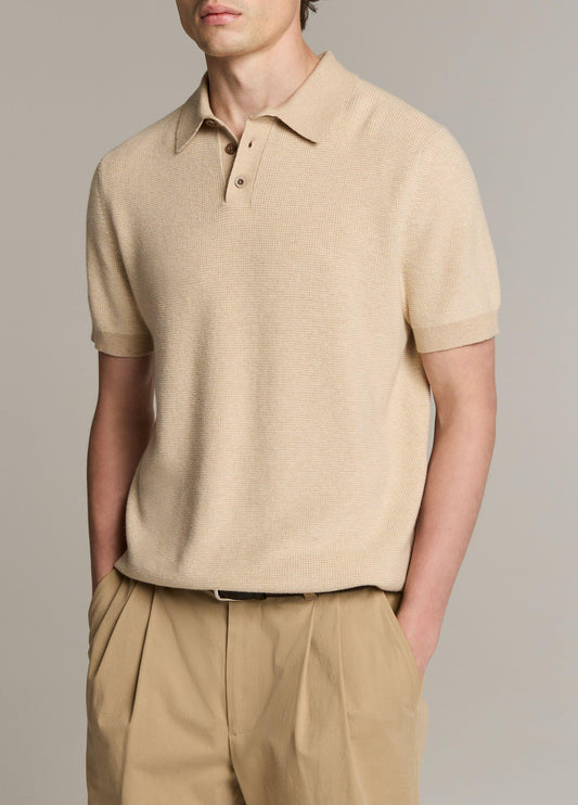 Colorblock Feed-Stripe Cotton-Cashmere Polo Sweater - US 7613