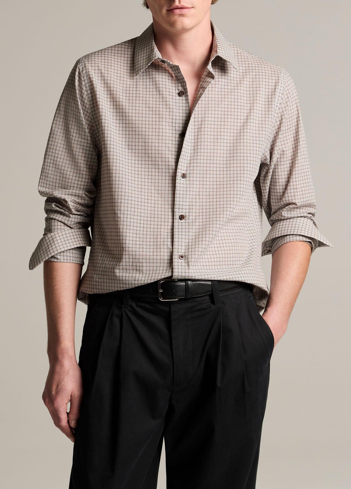 Condor Plaid Cotton Button-Front Shirt - US 7773