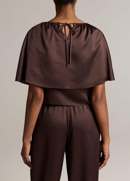 Convertible Plissé Cape Top - US 8322