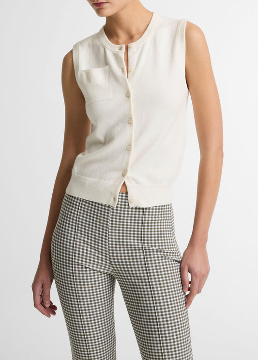 Cotton & Cashmere-Blend Button-Front Shell - US 6995
