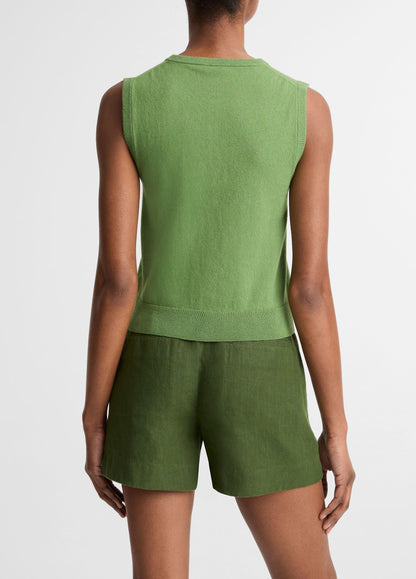 Cotton & Cashmere-Blend Button-Front Shell - US 1720