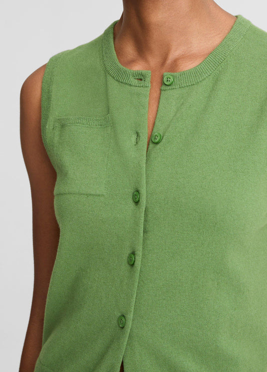 Cotton & Cashmere-Blend Button-Front Shell - US 1720