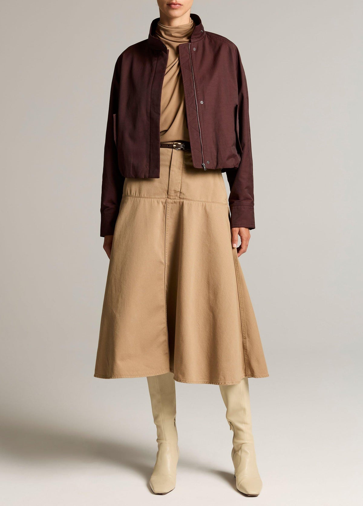 Cotton-Blend Funnel-Neck Jacket - US 6834