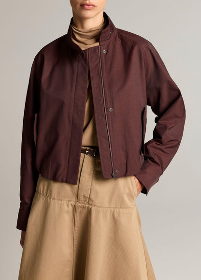 Cotton-Blend Funnel-Neck Jacket - US 6834