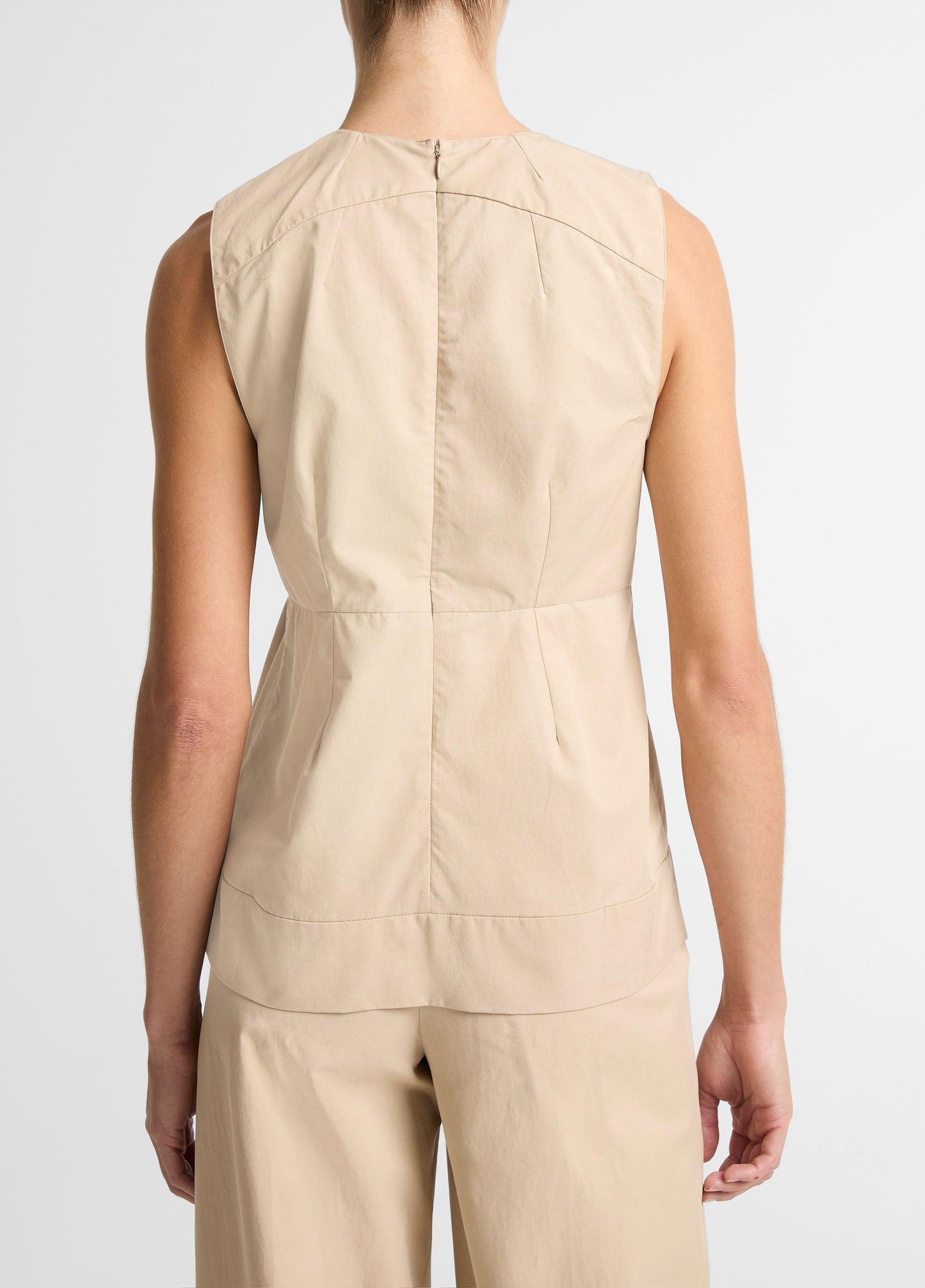 Cotton-Blend Pleated Paneled Top - US 8869