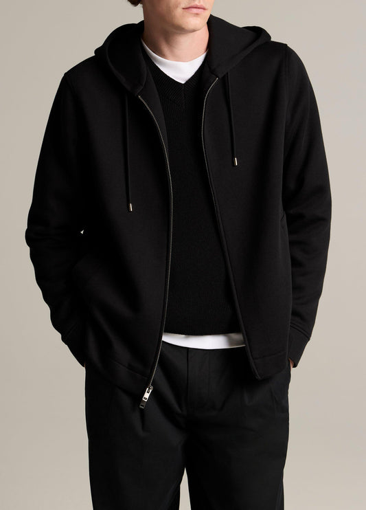 Cotton-Blend Scuba Zip-Front Hoodie - US 6232