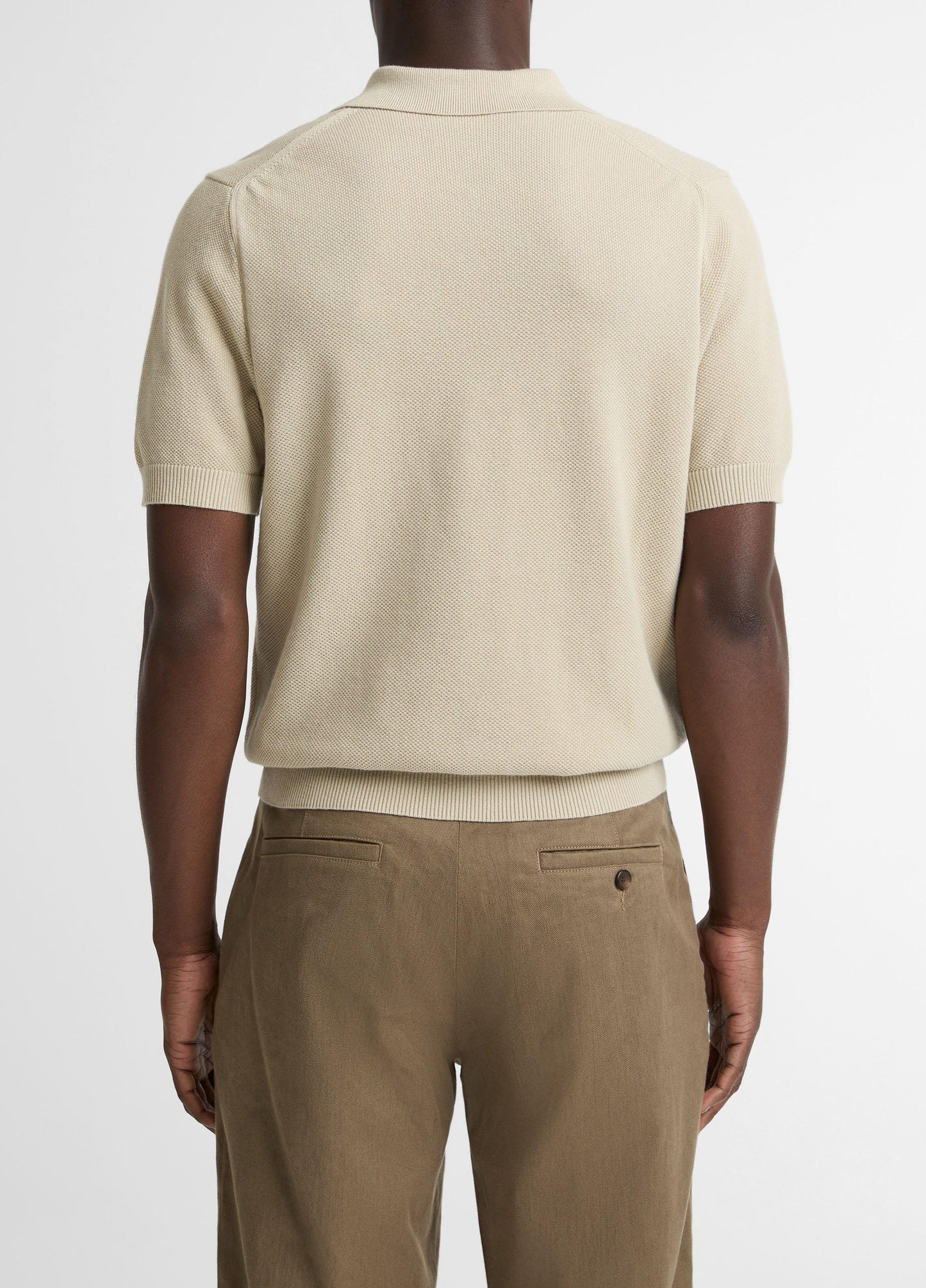 Cotton-Cashmere Piqué Zip Polo Sweater - US 7132