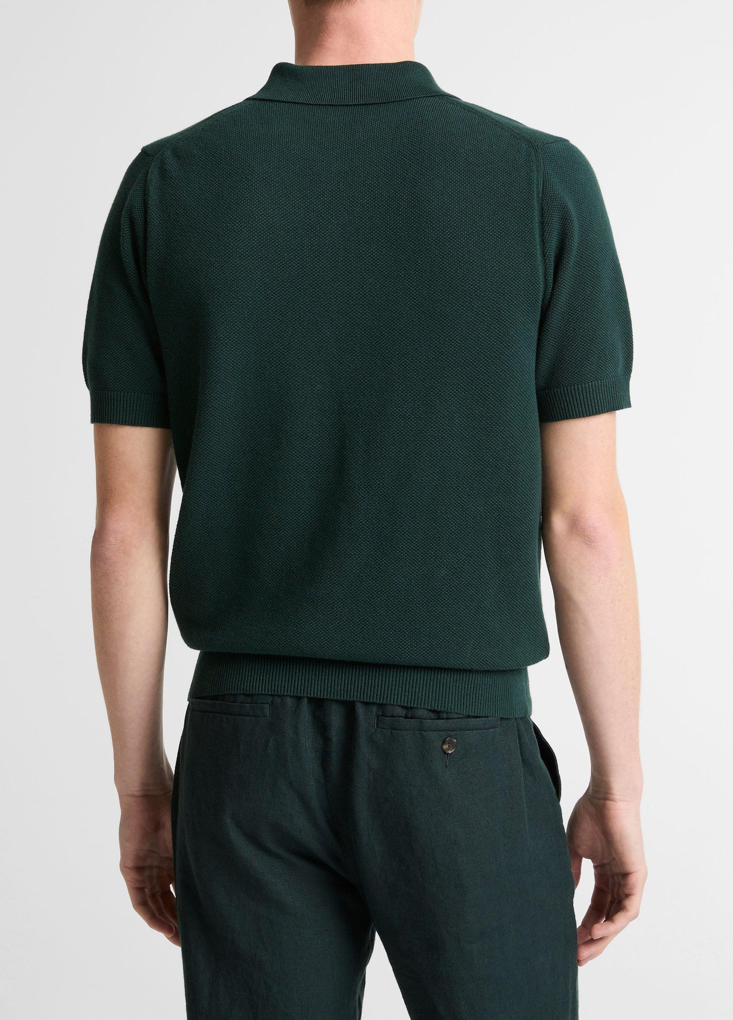 Cotton-Cashmere Piqué Zip Polo Sweater - US 8880